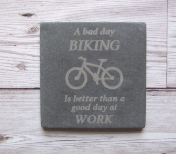 Slate Coaster 'Biking'