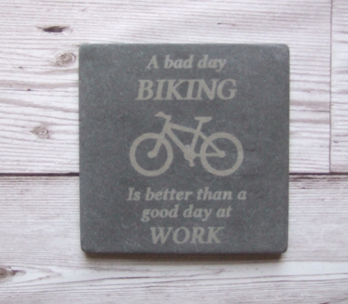 Slate Coaster 'Biking'