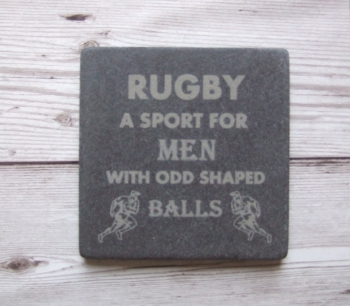 Slate Coaster 'Rugby'