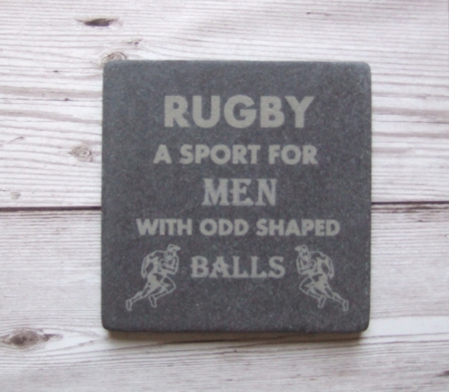 Slate Coaster 'Rugby'