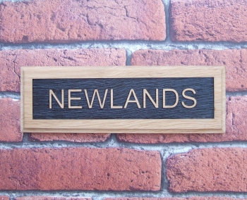 Single Row Laser Relief Engraved Oak House Sign