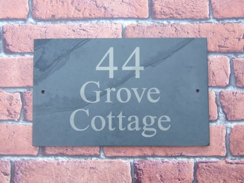 Three Row Slate House Sign