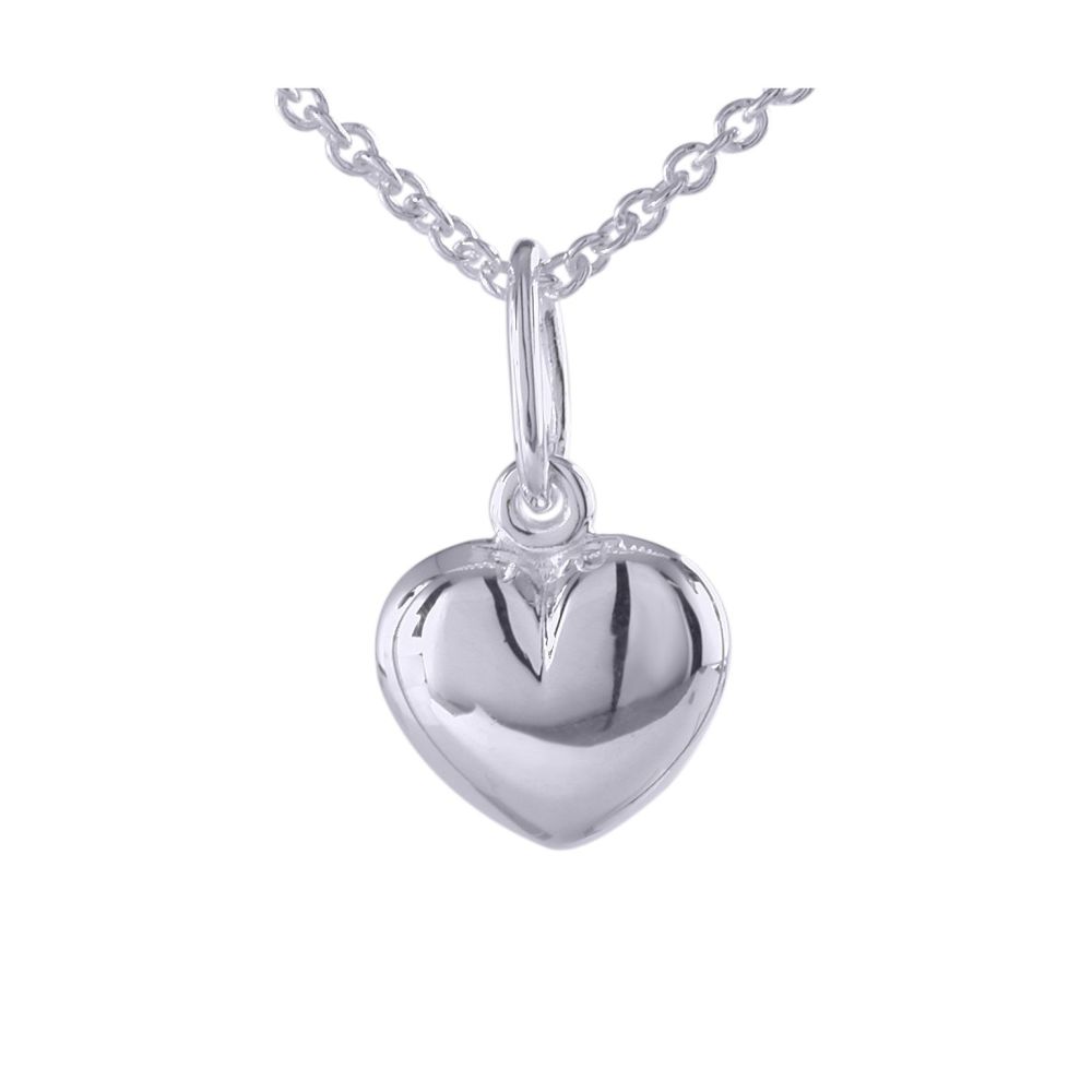 Silver Puffy Heart Pendant by JUPP