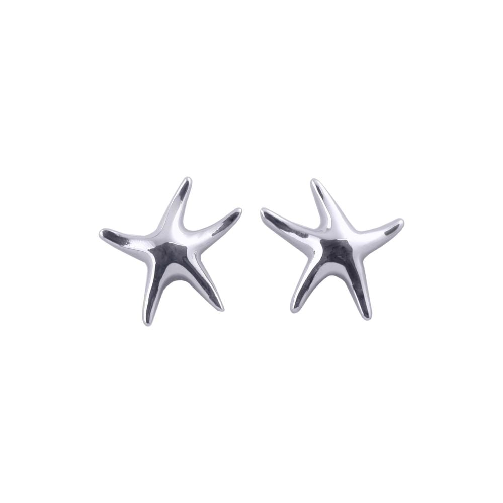 Silver Starfish Ear Studs by JUPP