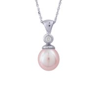 Pink Pearl & Diamond Pendant by JUPP