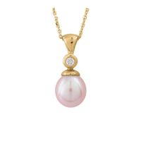 Pink Pearl & Diamond Pendant by JUPP