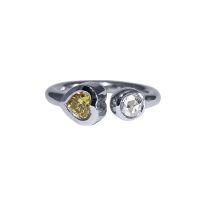 Heart Shaped Yellow Diamond Torque Ring by JUPP