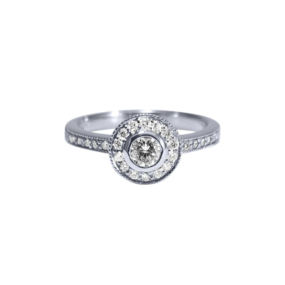 Diamond Halo Ring .54ct