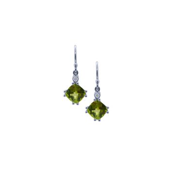 Peridot & Diamond Drop Earrings by JUPP