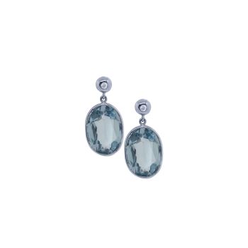 Aquamarine & Diamond Drop Earrings by JUPP