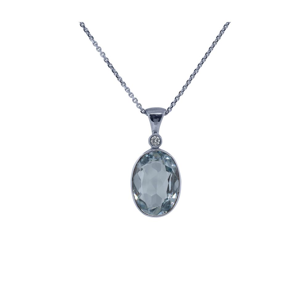 Aquamarine & Diamond Pendant by JUPP