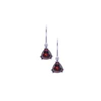Garnet & Diamond Drop Earrings by JUPP