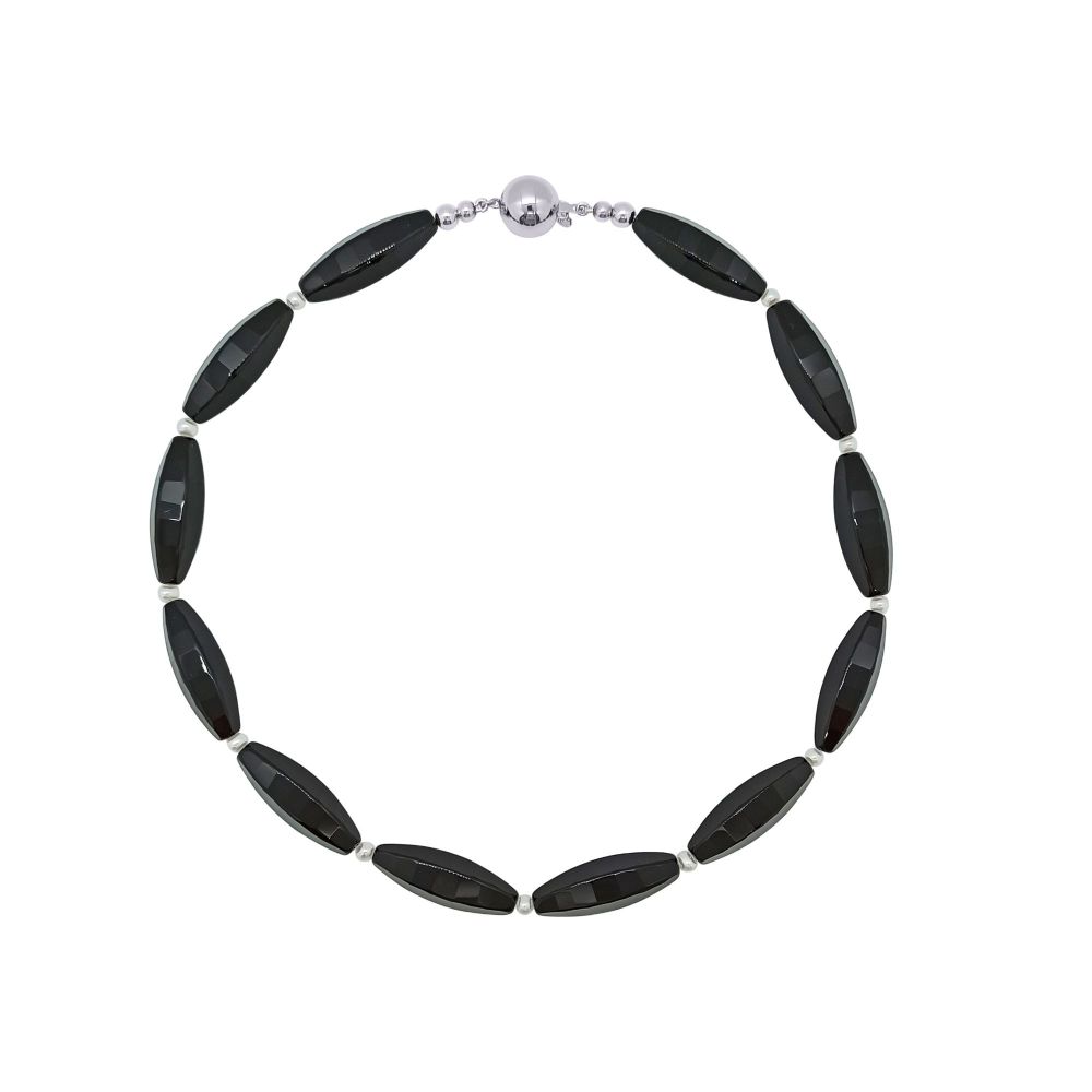 Black Onyx & Pearl Necklace by Jupp