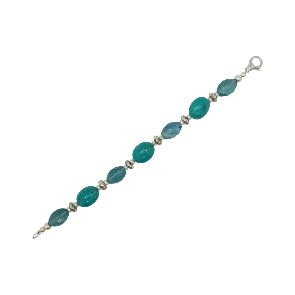 Turquoise, Fluorite & Pearl Bracelet by Jupp