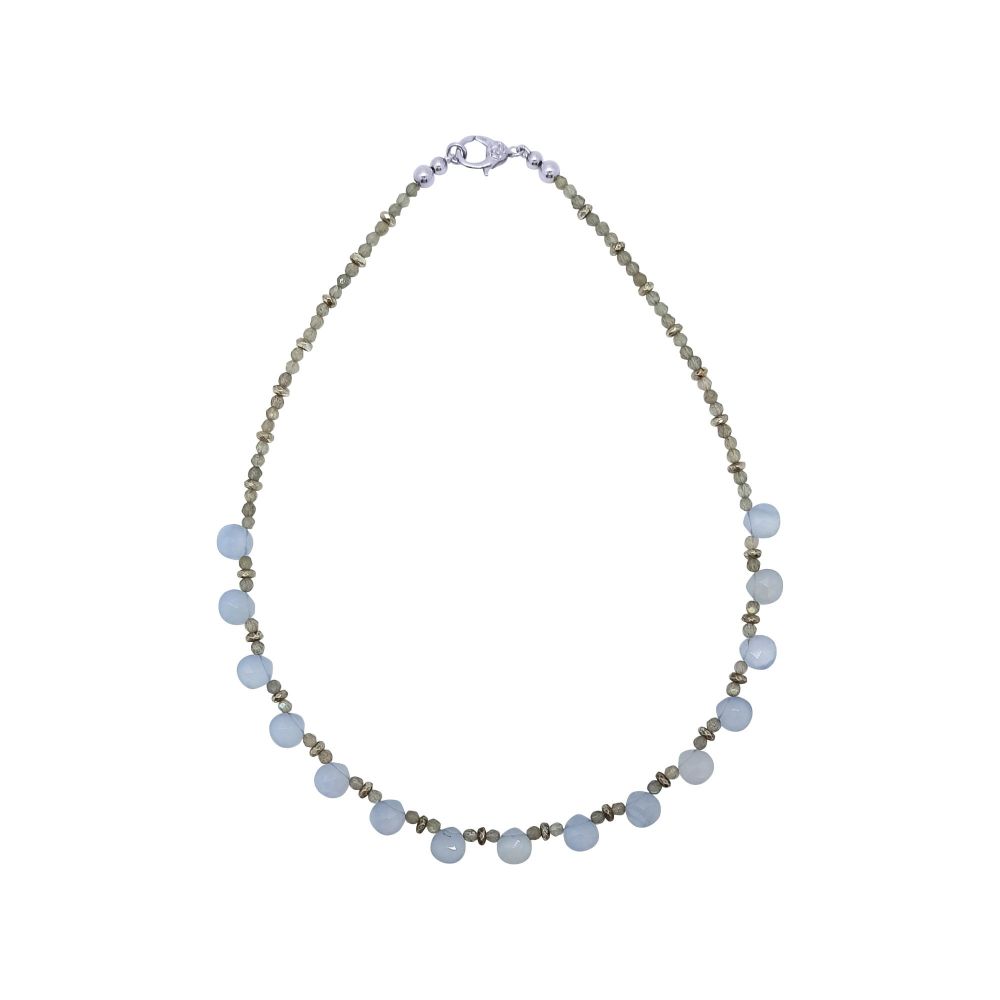Blue Lace Agate & Labradorite Necklace by Jupp