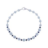Blue Lace Agate, Lapis Lazuli & Pearl  Necklace by Jupp