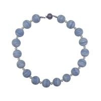 Blue Lace Agate & Pearl  Necklace by Jupp