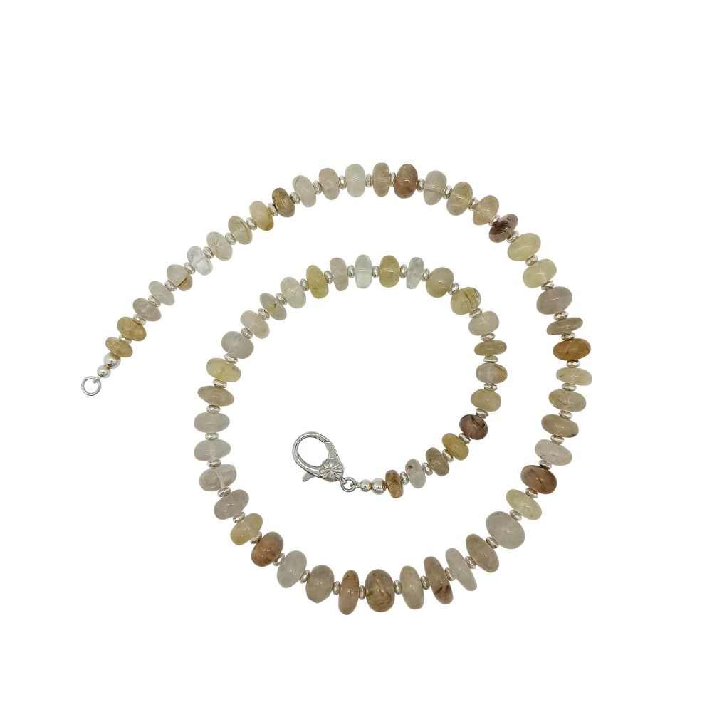 Rutilated Quartz and Hematite Necklace by Jupp