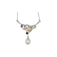Pearl, Amethyst, Garnet & Peridot Necklace by JUPP