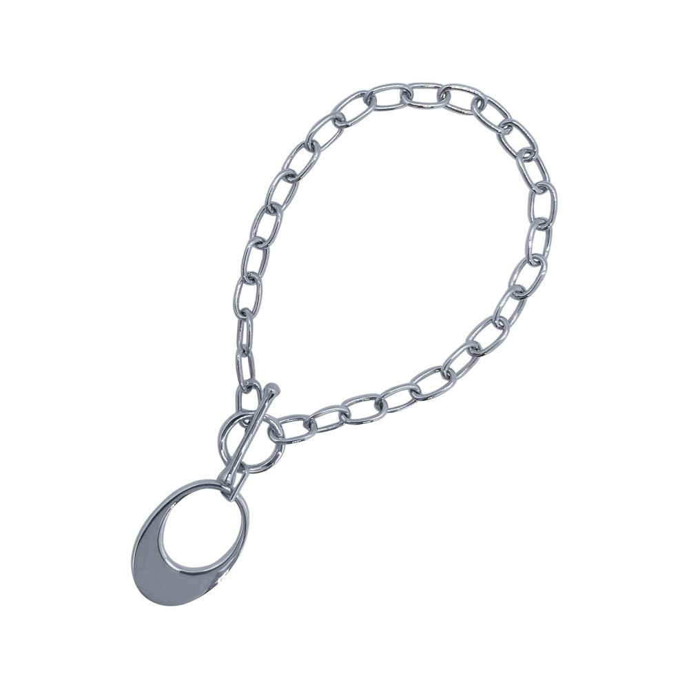 Pierced Oval Charm Bracelet