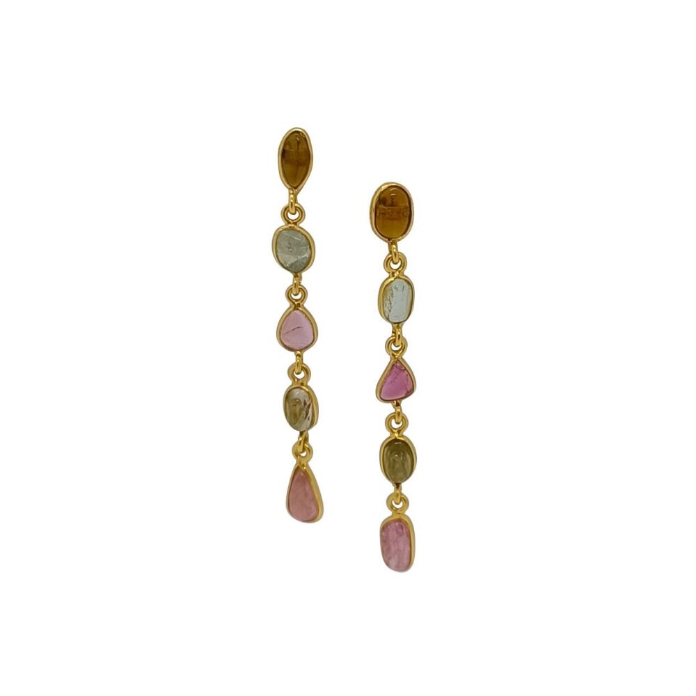 Tourmaline Mixed Colour Drop Earrings