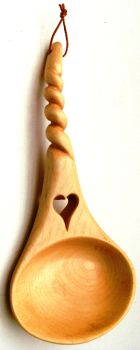 Twisted stem with small open heart and cawl shaped bowl