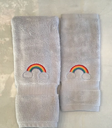 Zebra appliqué luxury hand towel and facecloth set