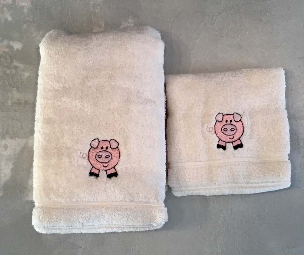 PERSONALISED OPTION - Rainbow and cloud embroidered luxury hand towel and f