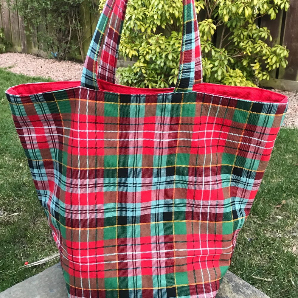Caledonia Tartan Quilted Storage Bucket Bag