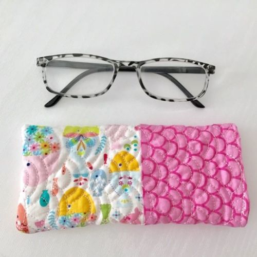 Blue and Red Tartan quilted glasses case
