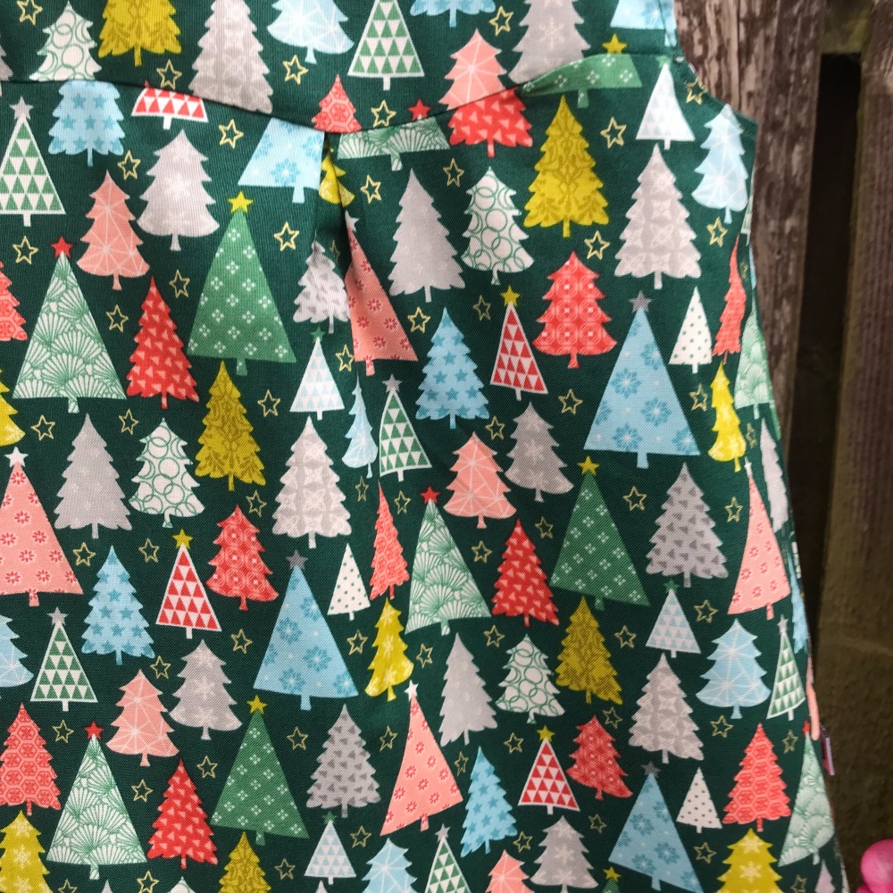 Christmas Reversible Dress with Trees and Snowflakes  - 6-9 months
