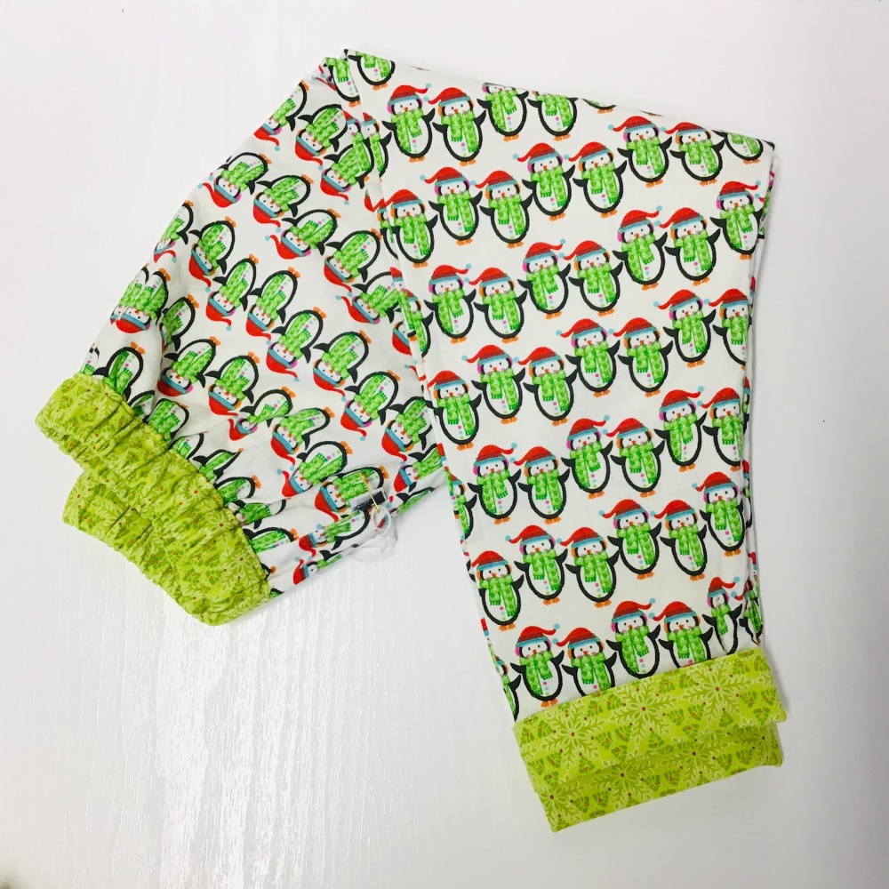 LIMITED EDITION Reversible Christmas Penguin Trousers - 3 years