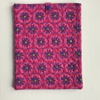 Bright Pink and Purple Flower pattern quilted iPad/Tablet case