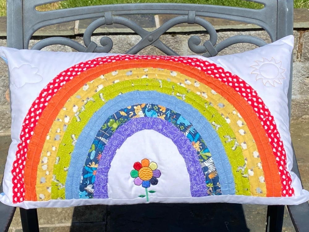 Quilted Rainbow Cushion cover