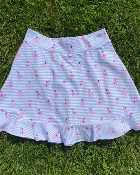 Jersey Flounce Skirt With Pink Flamingos - 2-10 years