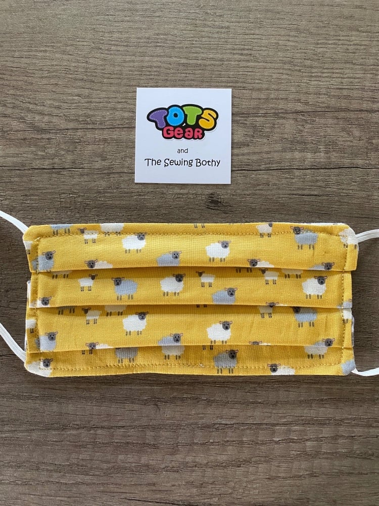 Yellow Sheep Cotton Face Mask - 3 sizes available to order