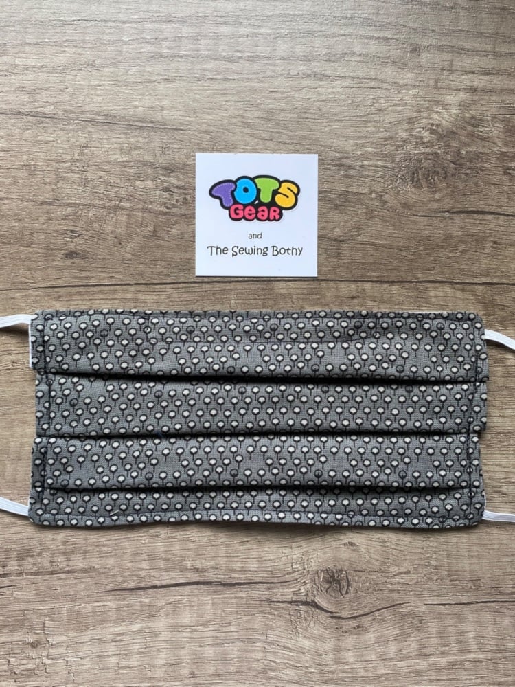Grey Face Mask with small pattern - 4 sizes/options available to order