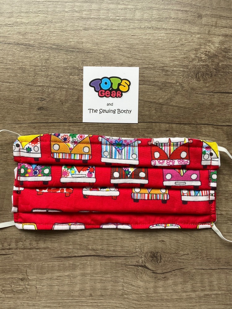Red Campervan Face Mask - 4 sizes/options available to order