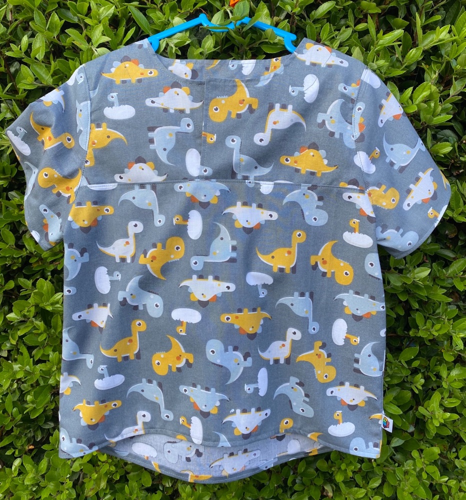 Grey Dinosaur Pull on Shirt with Mustard accents - 4 years