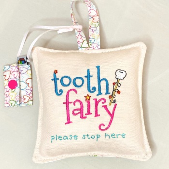 Pink Embroidered Tooth Fairy Pillow