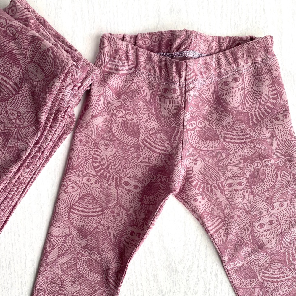 Pink organic cotton Owl Leggings