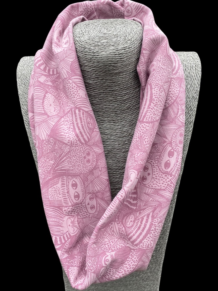 Purple Multi Print Jersey Cotton Infinity Scarf
