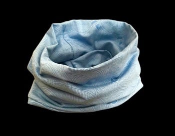 Light Blue Organic Cotton Snood with Waves and Boats Pattern - 3 adult sizes to choose from