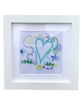 Framed Doodle Heart Embroidery 03