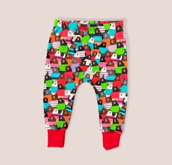 Colourful Bear cuffed Leggings - up to 6 years
