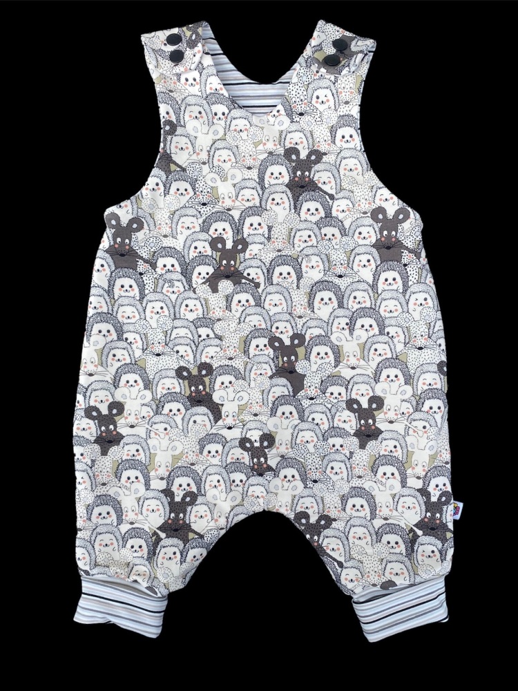 Hedgehog Reversible Cotton Jersey Romper  - sizes 0-3  months up to 12-18 m