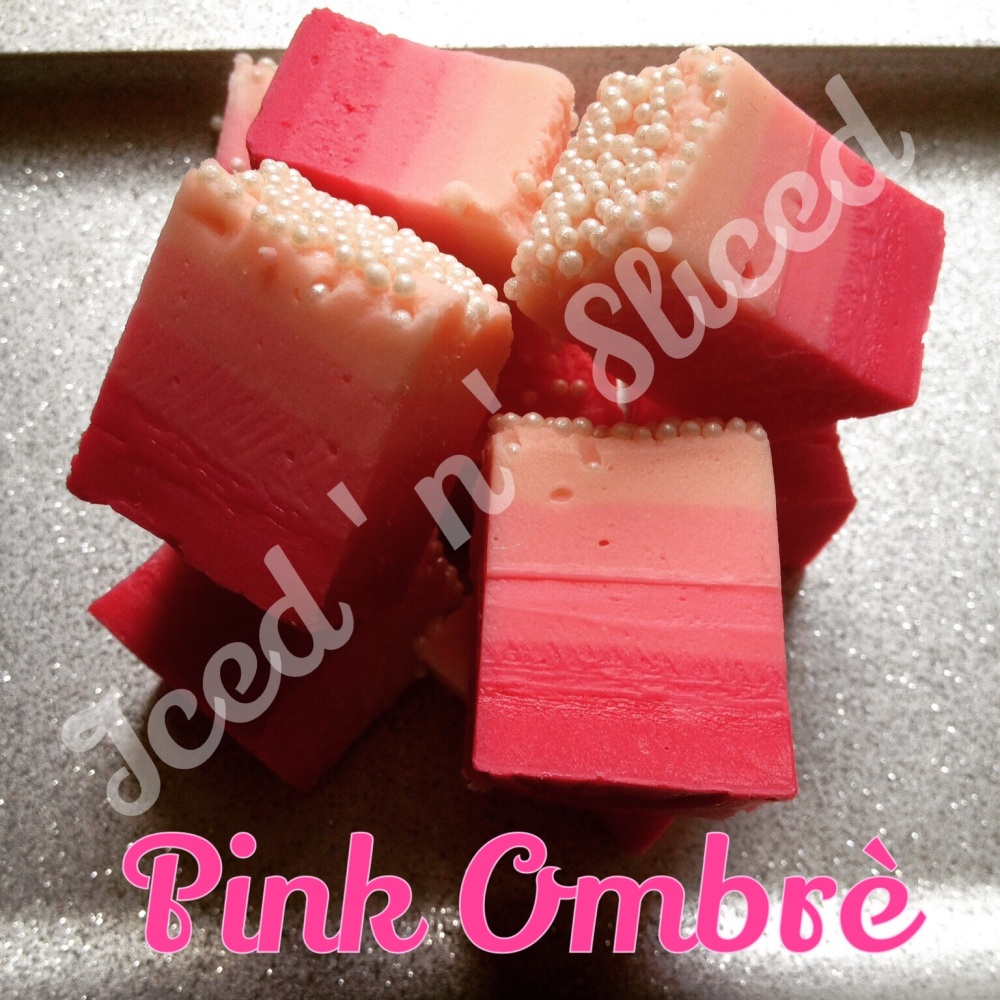 Pink Ombre fudge pieces