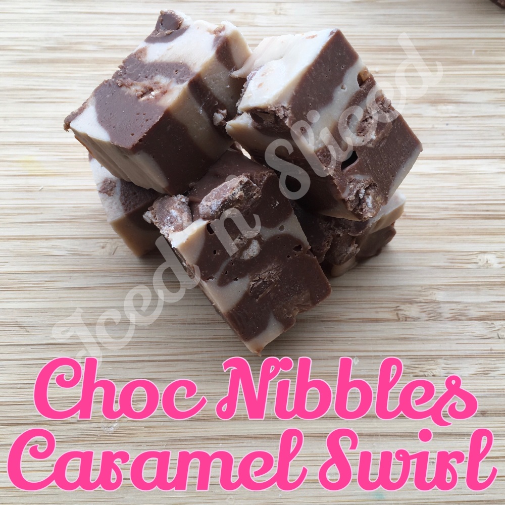 Choc Nibbles Caramel Swirl fudge pieces
