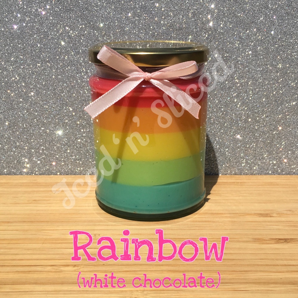 Rainbow little pot of fudge