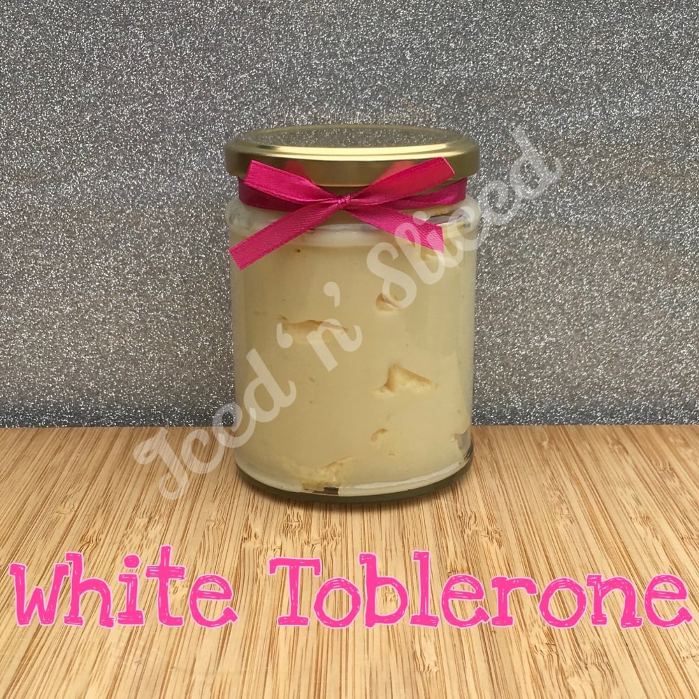 White Toblerone little pot of fudge